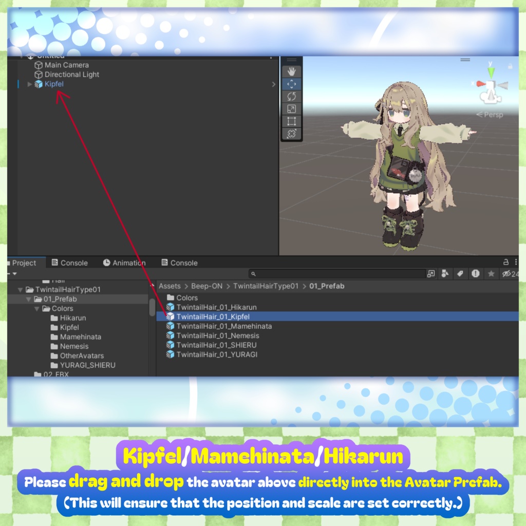 【3D髪型:複数アバター対応】Twintail Hair Type 01