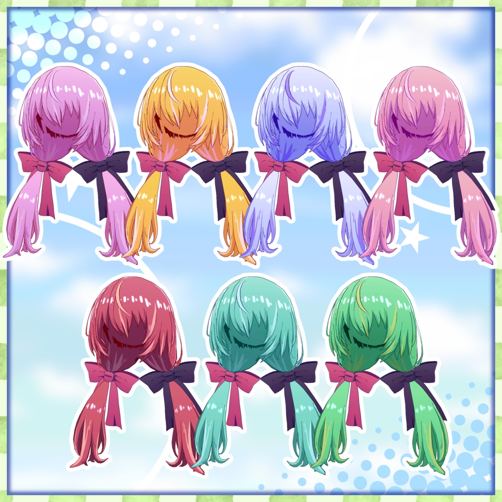 【3D髪型:複数アバター対応】Twintail Hair Type 01