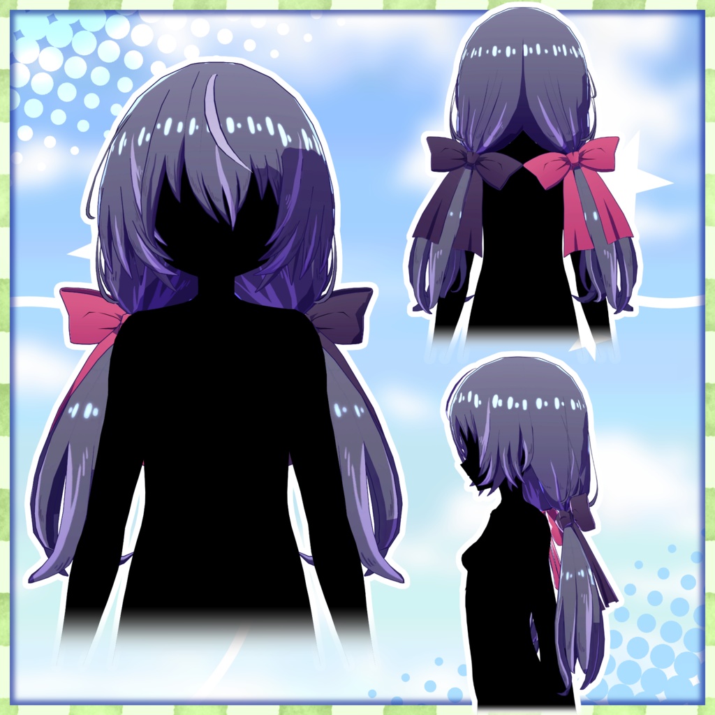 【3D髪型:複数アバター対応】Twintail Hair Type 01