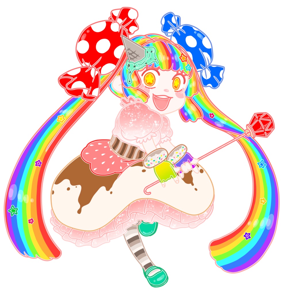 【創作】魔法少女風女の子 クリアステッカー