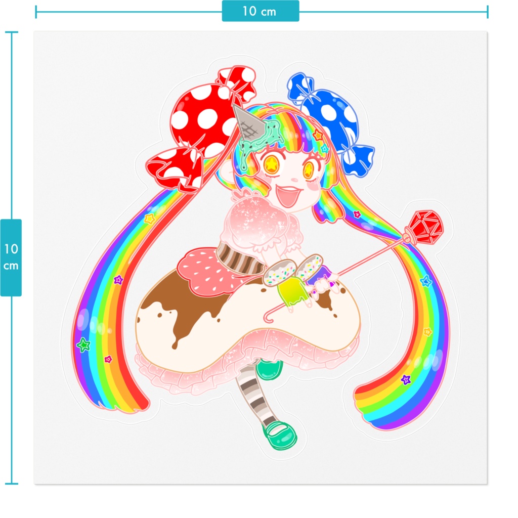 【創作】魔法少女風女の子 クリアステッカー