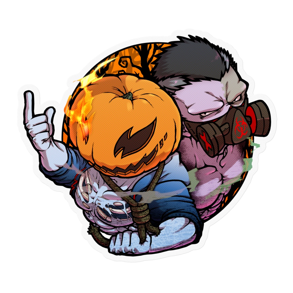 【創作】ハロウィン風 クリアステッカー