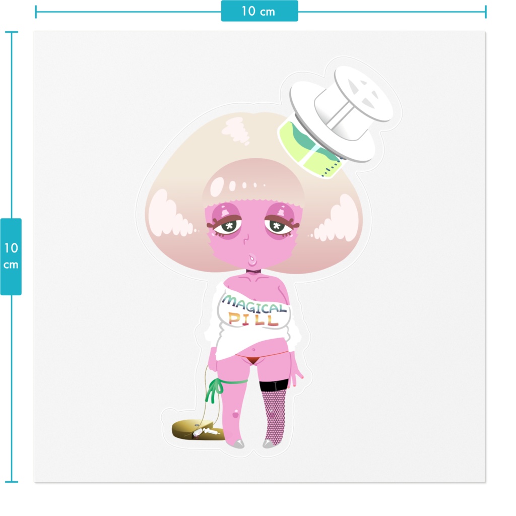 【創作】病んでる系ガール クリアステッカー