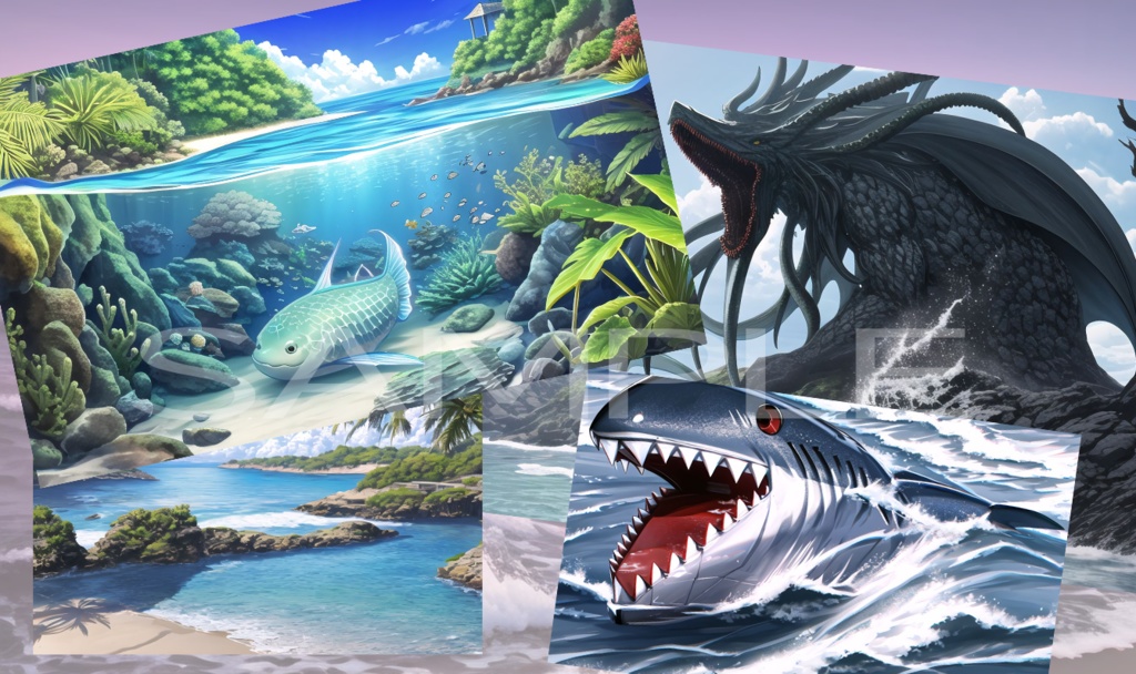 【背景】海賊船と海セット