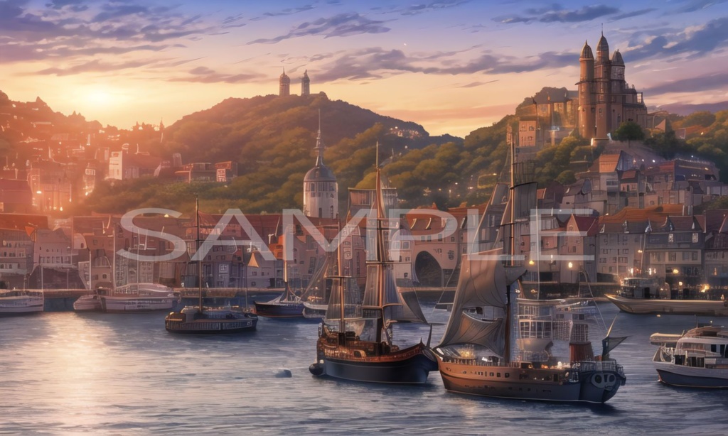 【背景】海賊船と海セット