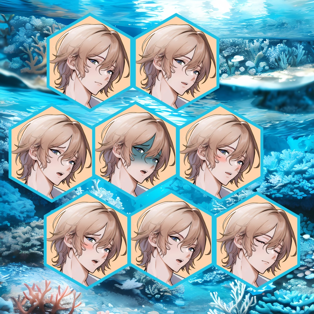 【立ち絵】人魚の青年【衣装差分あり】