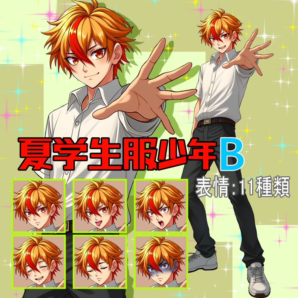 【立ち絵】夏学生服少年B【男性】