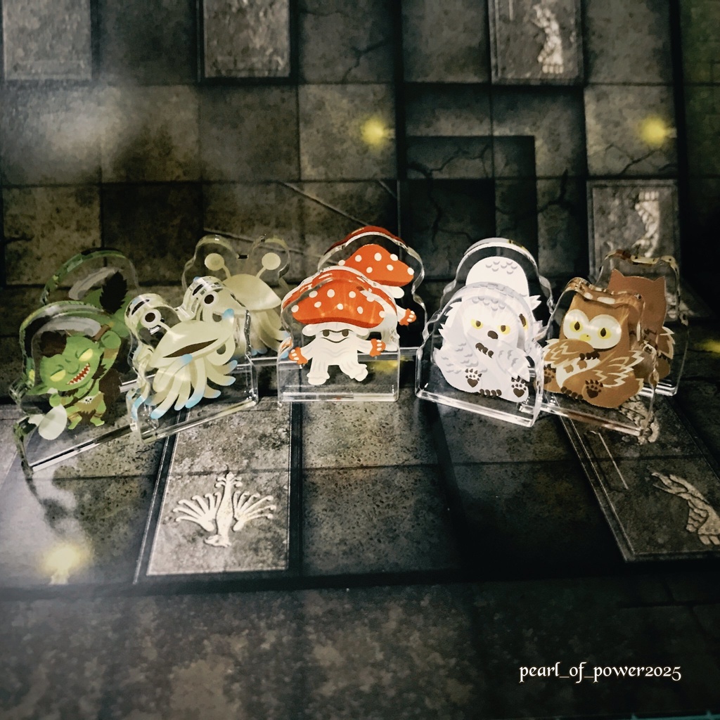 【C107】アクリルフィギュアコマ(ゴブリン・フランフ・マイコニド・アウルベア(白)・(茶)