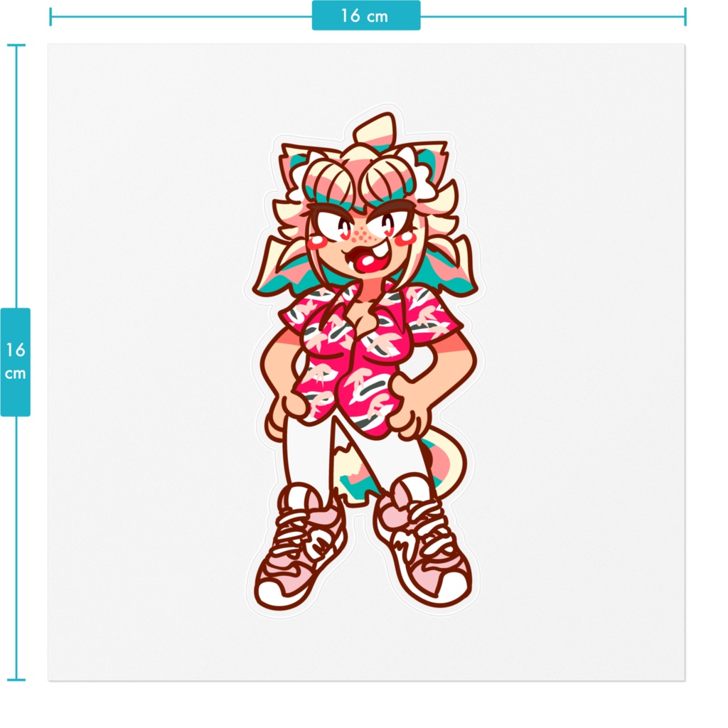 ピンクなナツステッカー