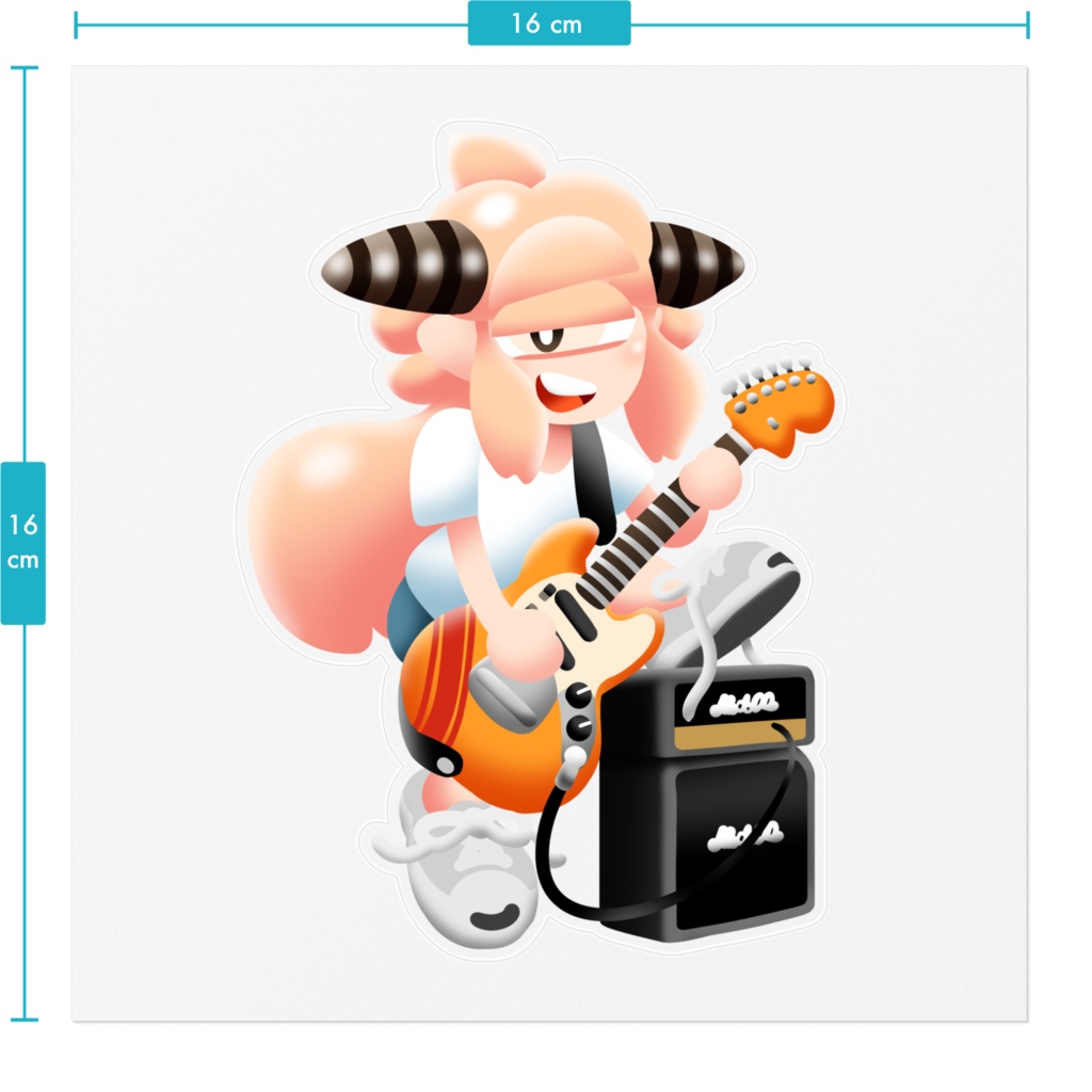 エミリーさんとギターステッカー