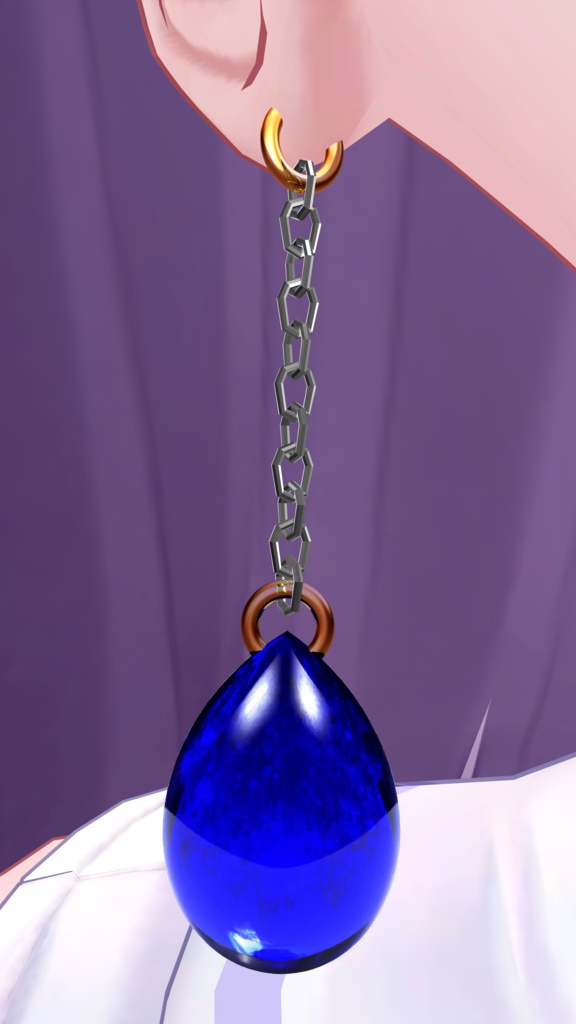【FREE/VRChat想定】雫ピアス