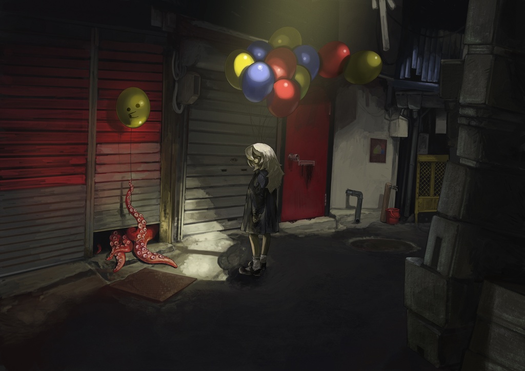 複製画(A3)「風船」