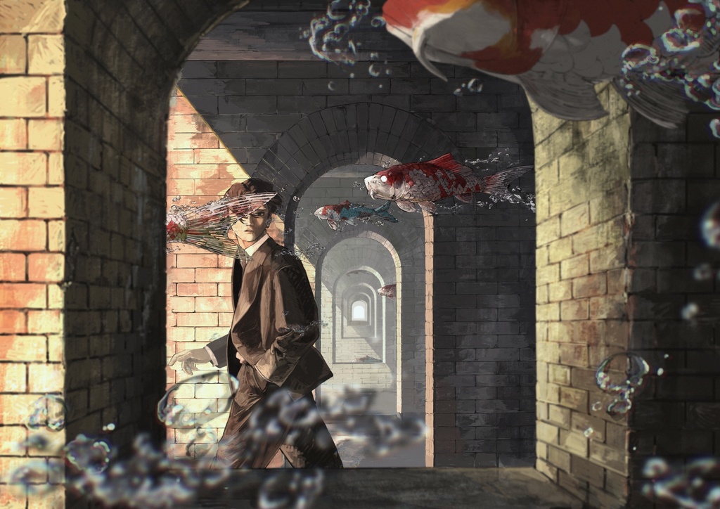 複製画（A3）「すいすい」 