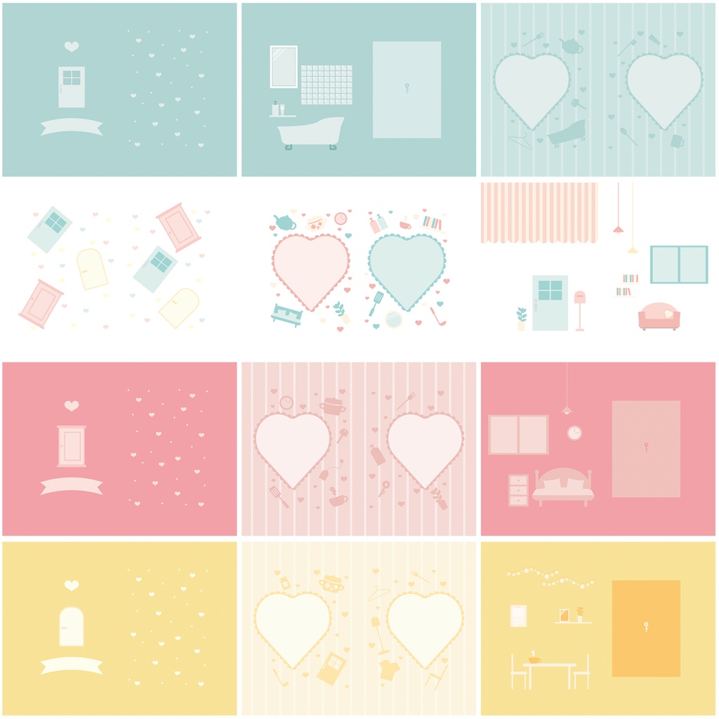 同人誌用素材セット4Room