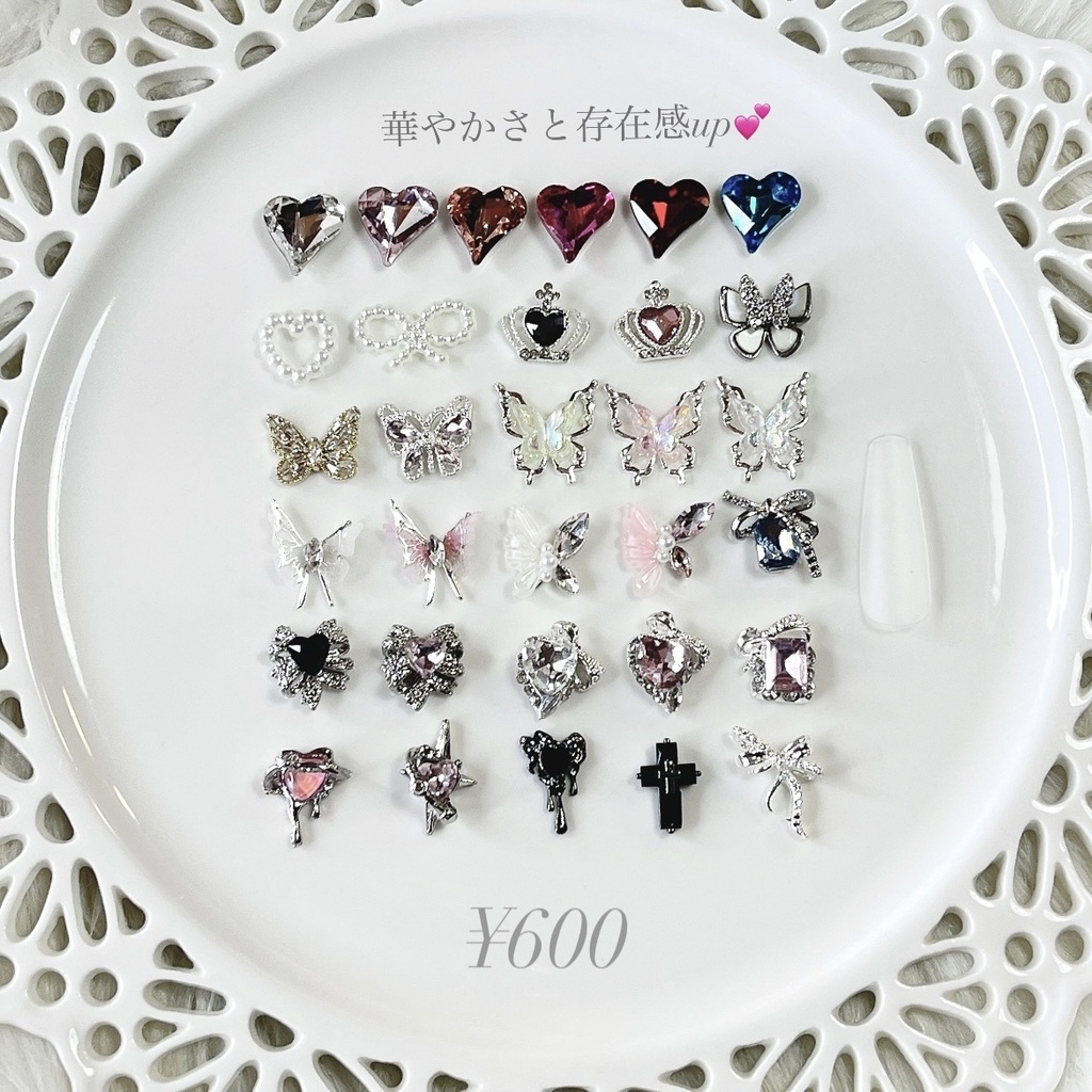 🎀【カスタム可】クリスマス ガーリー 推し活 ツイード ブラック ネイルチップ