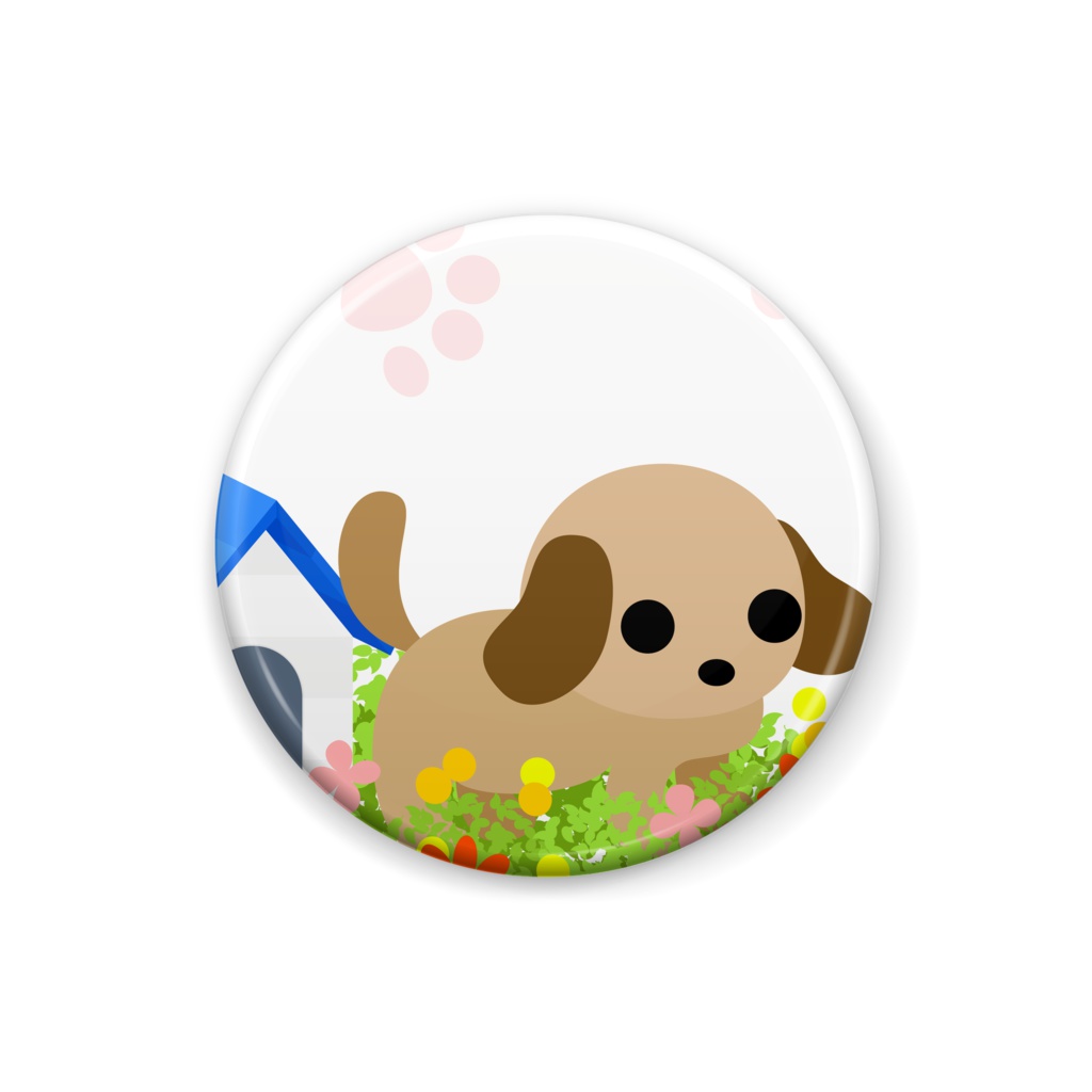 子犬の缶バッジ