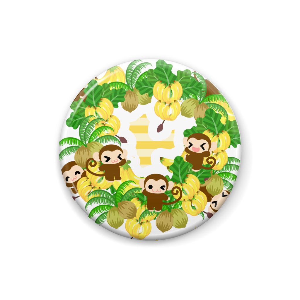 可愛いお猿さんの缶バッジ