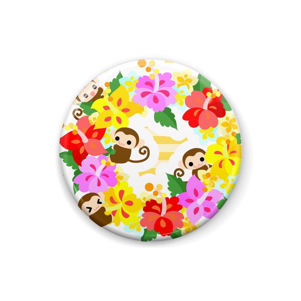 可愛いお猿さんの缶バッジ