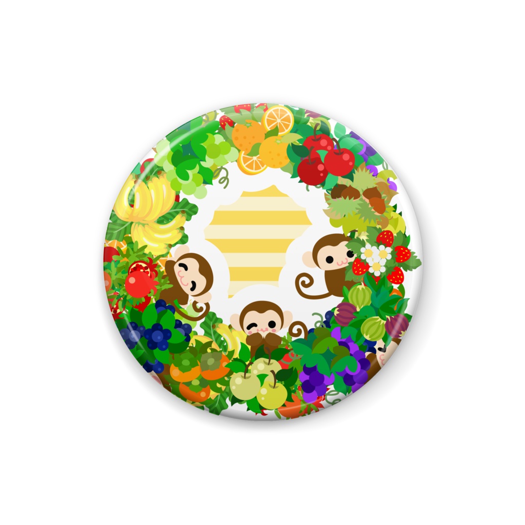 可愛いお猿さんの缶バッジ