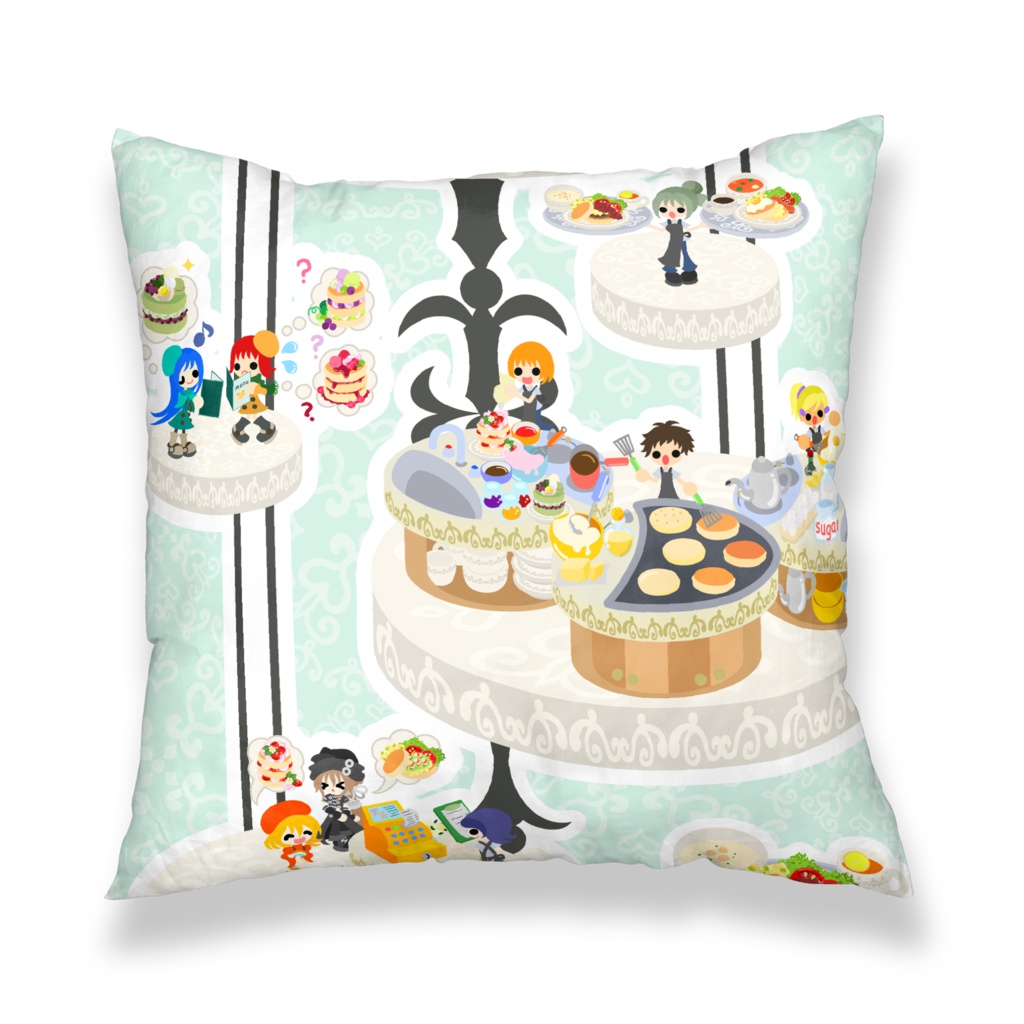 パンケーキカフェのクッションカバー