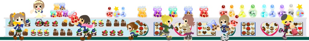バレンタインのクリップアート「チョコレート屋さん」