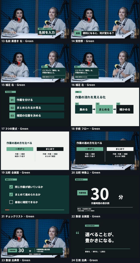【Final Cut Pro】解説・対談テロップ+情報整理ボード 28デザイン/全112点|Simiri Context