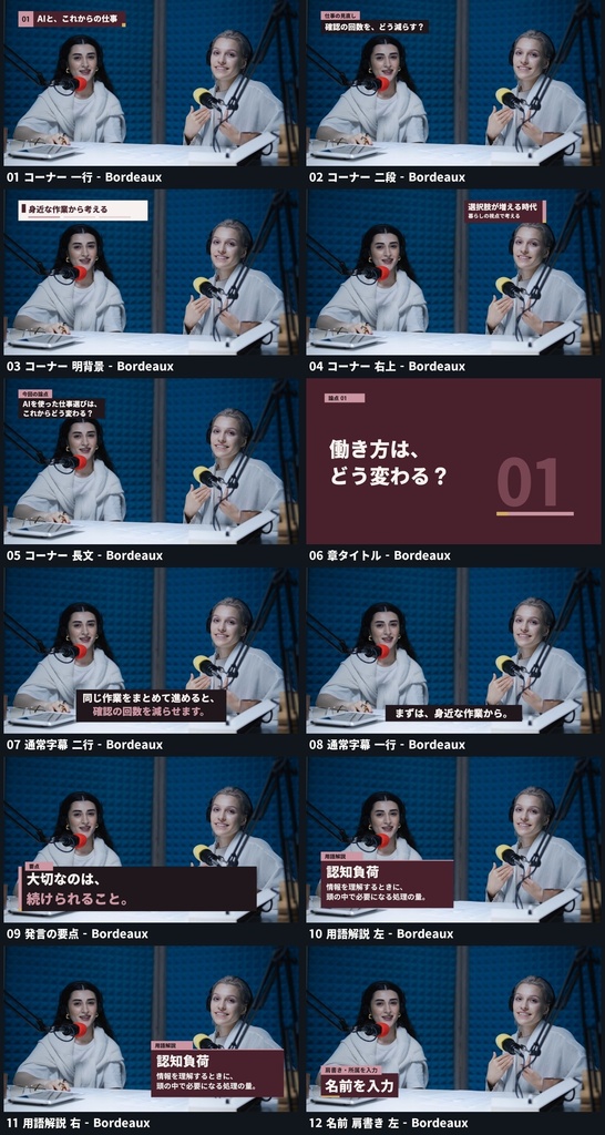 【Final Cut Pro】解説・対談テロップ+情報整理ボード 28デザイン/全112点|Simiri Context
