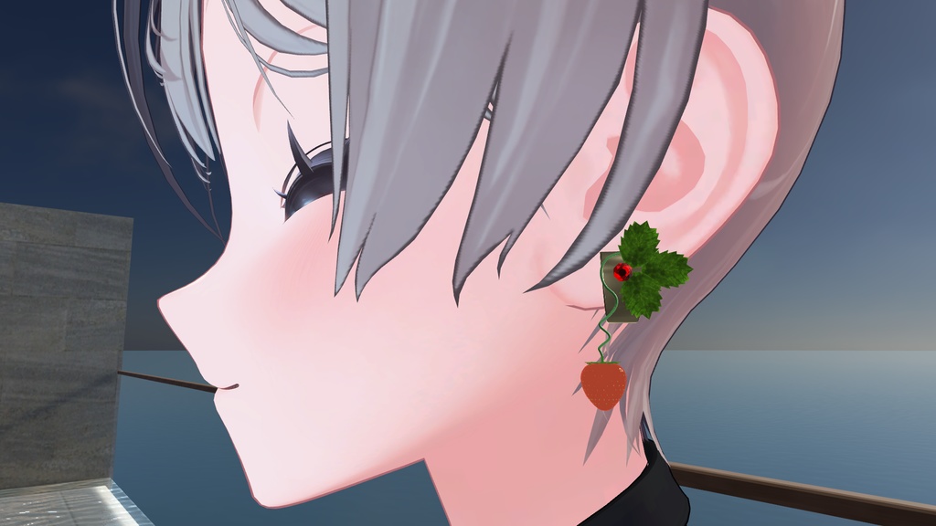 いちごのイヤリング