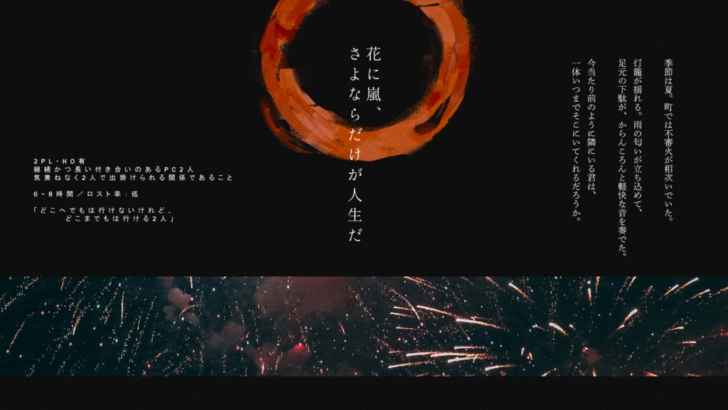 【CoCシナリオ】花に嵐、さよならだけが人生だ