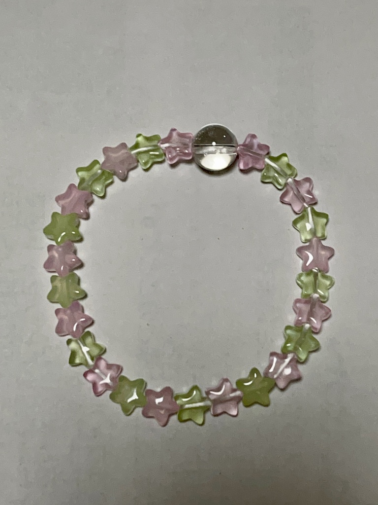 ブレスレット兼ころ頭飾り ピンク多め パステル