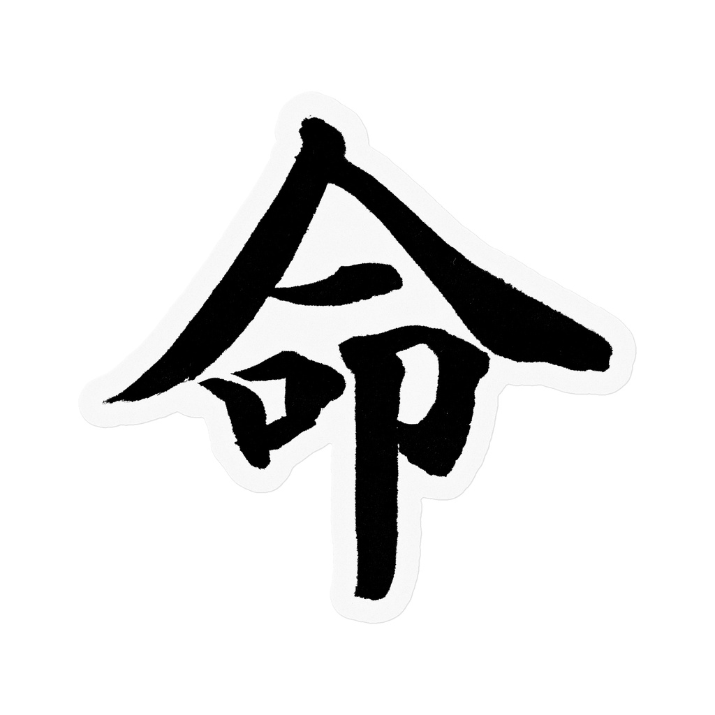 【書道家の肉筆】命（いのち）楷書 筆文字ステッカー 10cm クリア｜Life