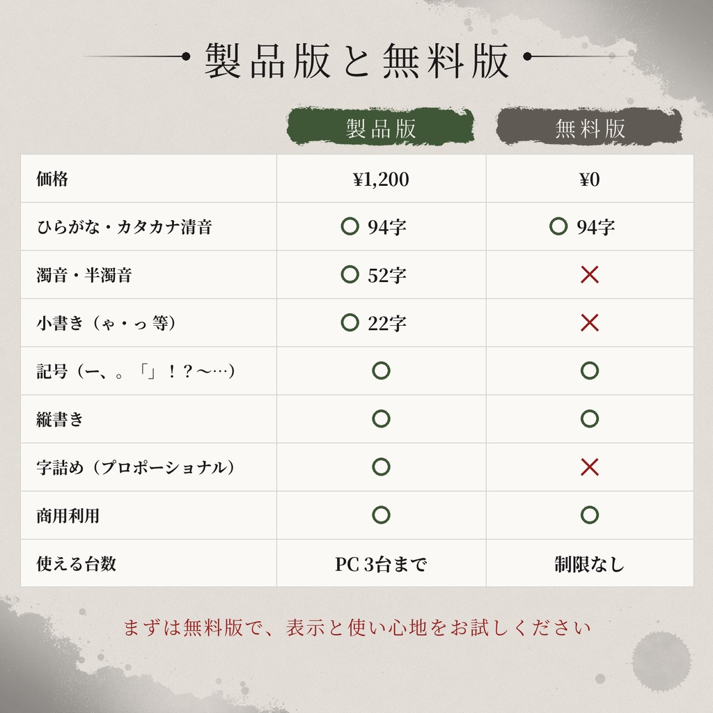 【無料版あり】すみたま|書道家の肉筆毛筆かなフォント|縦書き対応・商用可