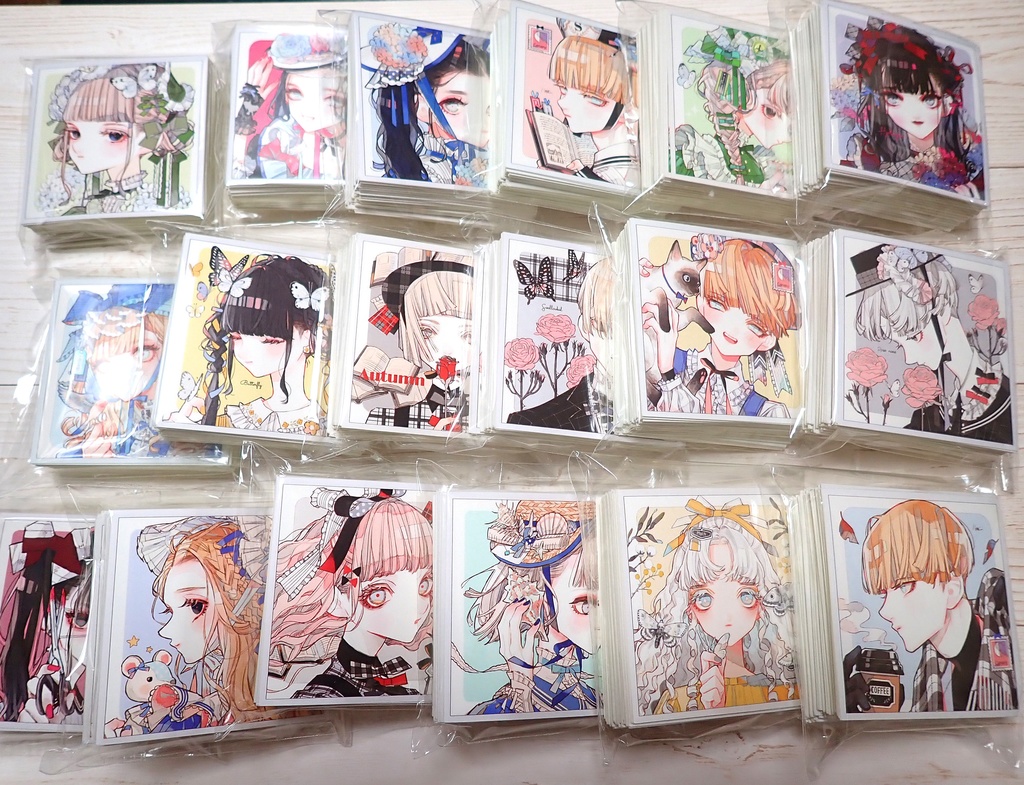 豆色紙シール18種セット