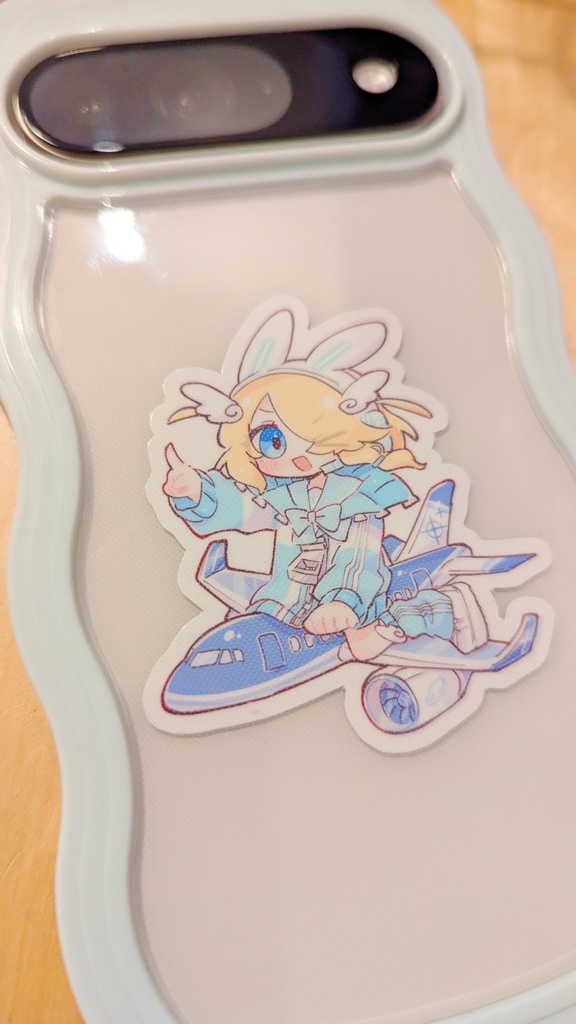 【ステッカー】A320風飛行機ぐもちゃん