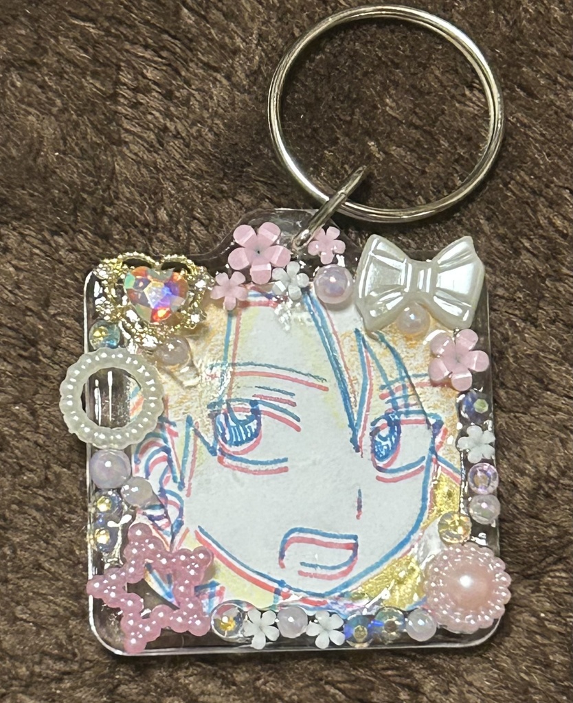 アクリルデコキーホルダーアナログ手書き