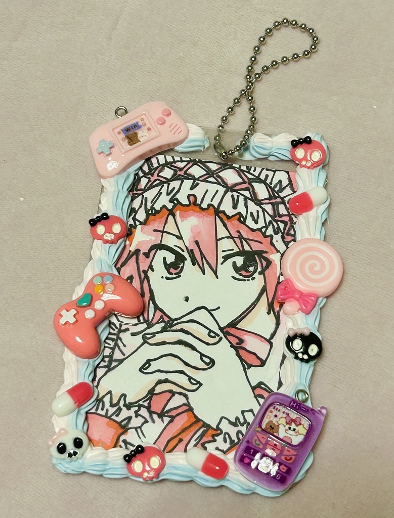 メイド女装男子デコ枠付きチェキ風