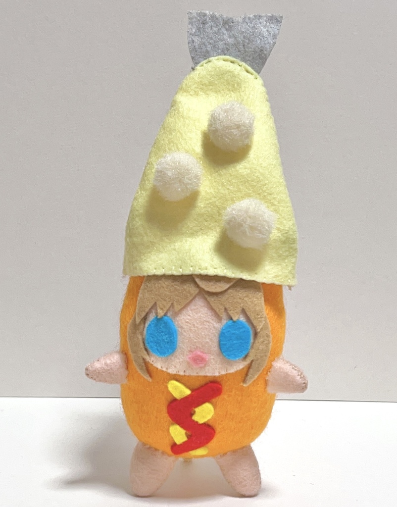 【とらさぶろうフェルト人形】焚き火&アジフライ帽子セット