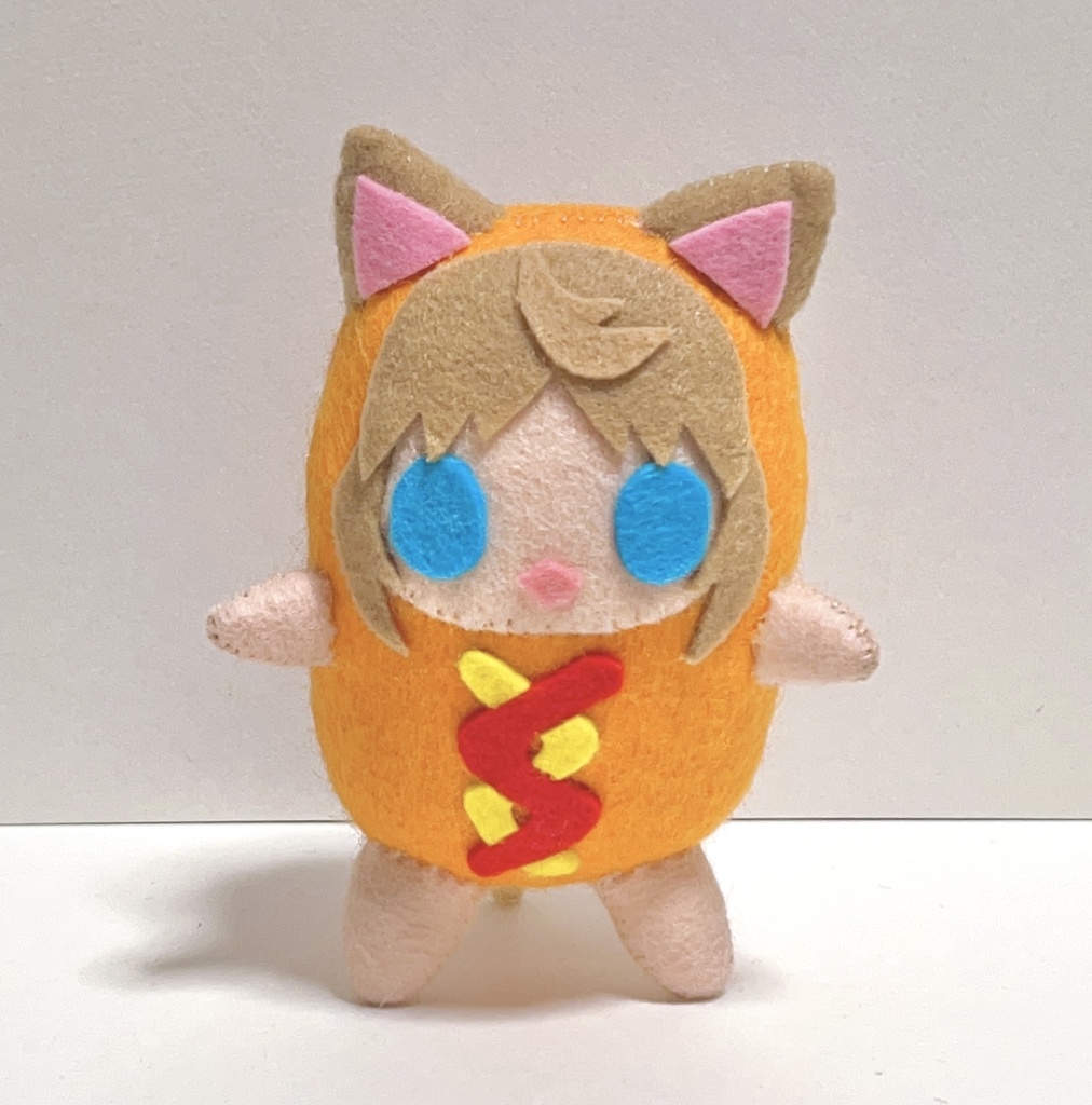 【とらさぶろうフェルト人形】焚き火&アジフライ帽子セット