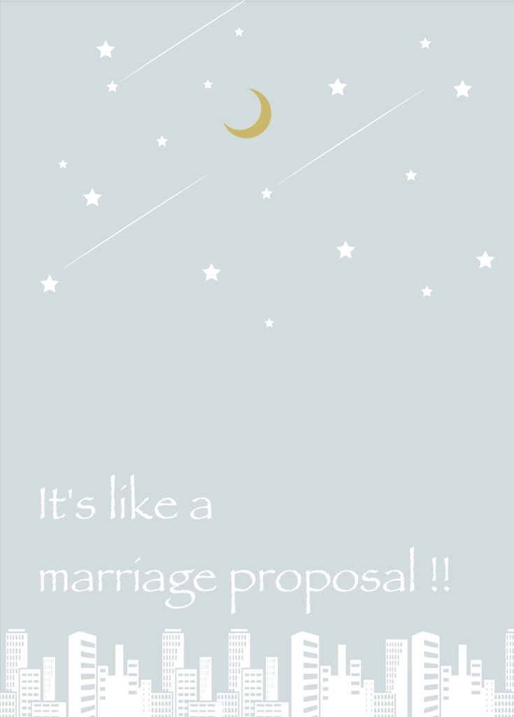 It's like a marriage proposal !!