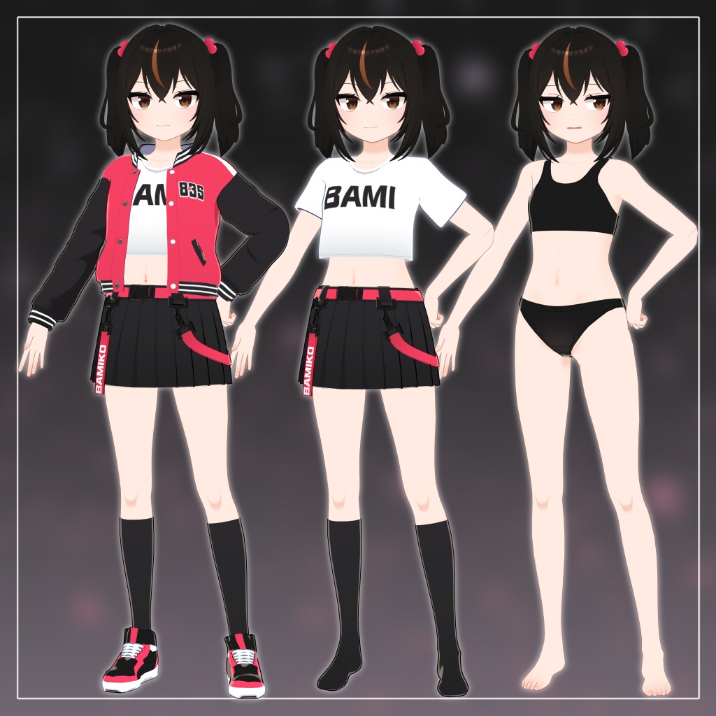 【無料配布】オリジナル3Dモデル「バミコ」