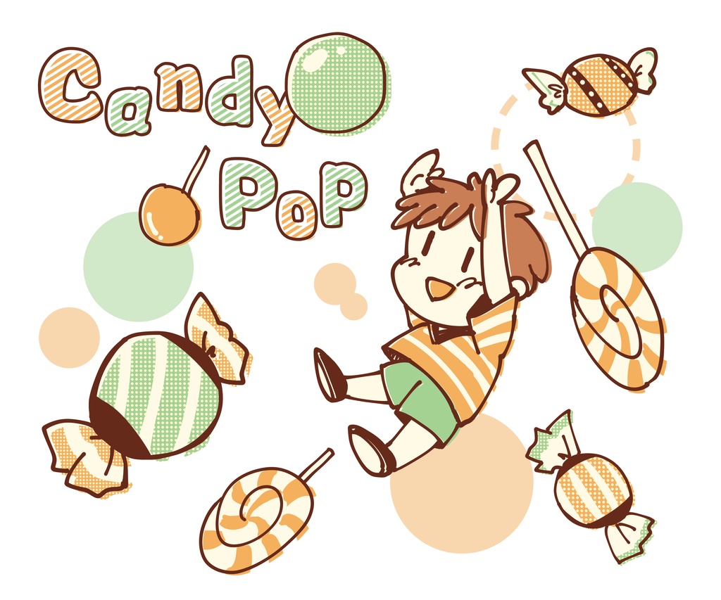 Candy Popトートバッグ(緑橙)