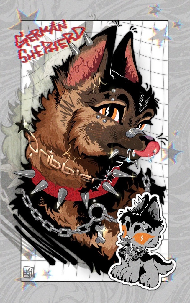 よだれシェパードアクキー&トレカ🦴