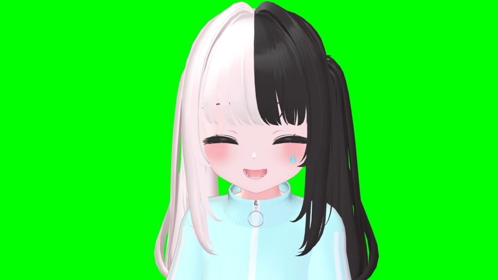 りりかのデフォ髪をツートンにするマスクテクスチャ