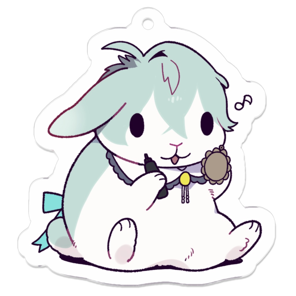 【デビュー記念】どこでもいっしょに作業します!うさぎ【アクリルキーホルダー】