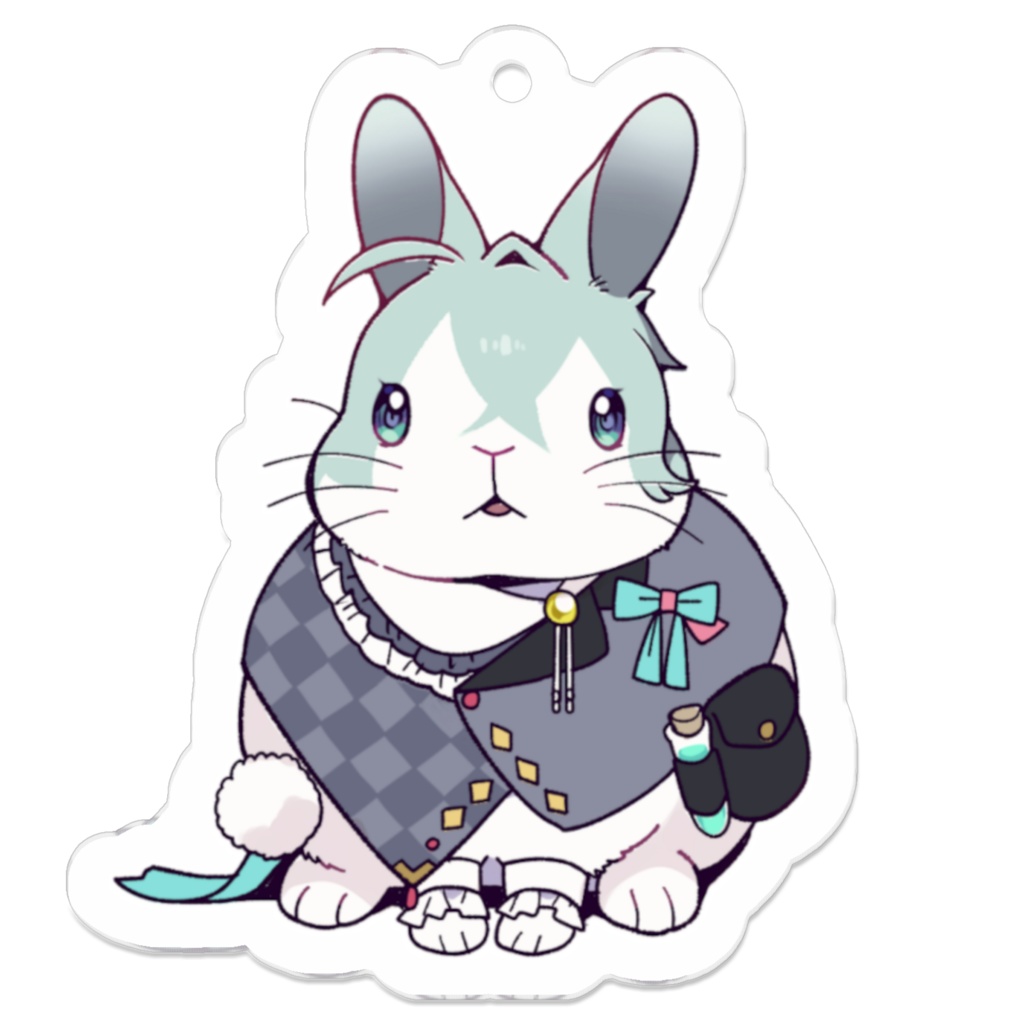 【デビュー記念】どこでもあなたを見守ります！うさぎ【アクリルキーホルダー】