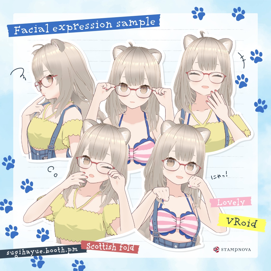 VRoid Studio向け「オーバーオール 3WAYセット」(サマーエディション)