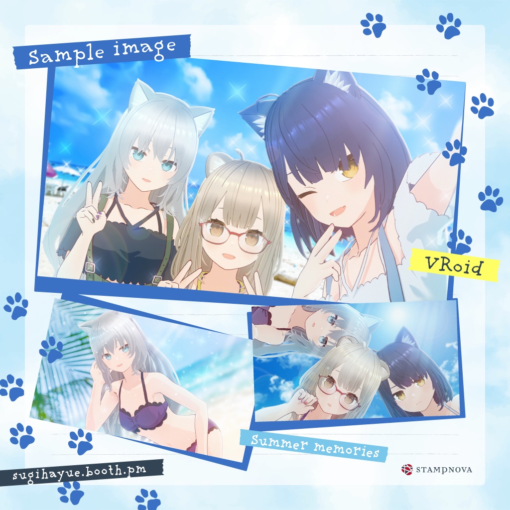 VRoid Studio向け「オーバーオール 3WAYセット」(サマーエディション)