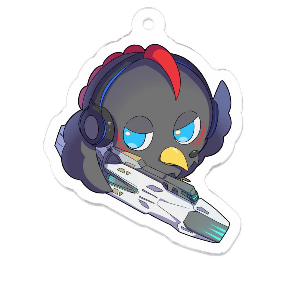 黒ひよこアクリルキーホルダー