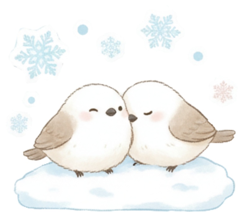 ふんわり癒しの「シマエナガ」デジタルステッカーセット(25ピース)