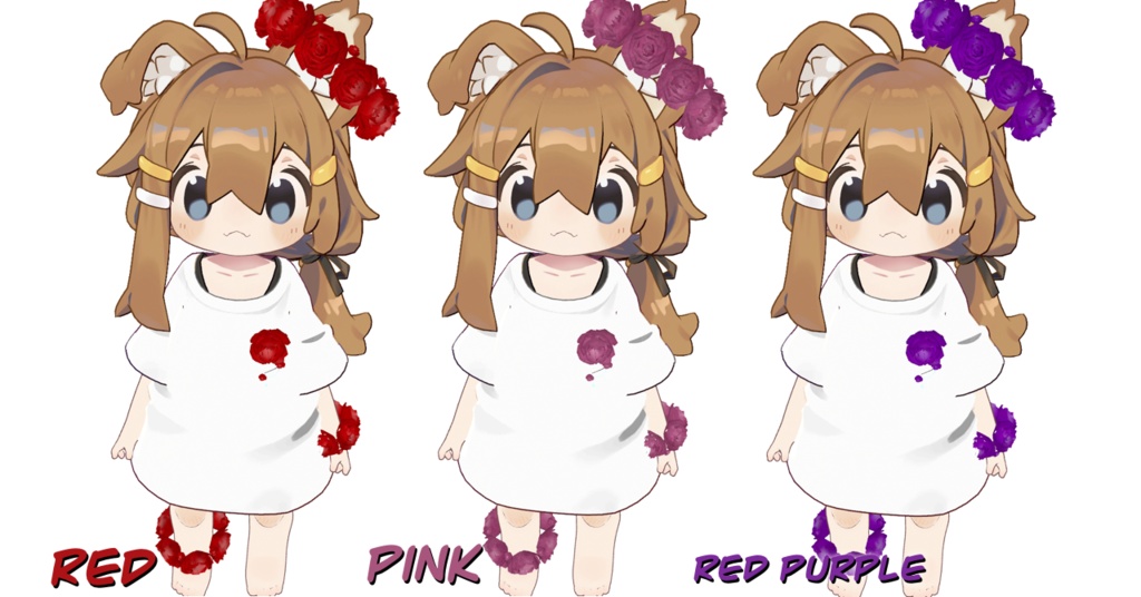 薔薇アクセサリーセット|Rose Brooch & Rose Halo (12色)